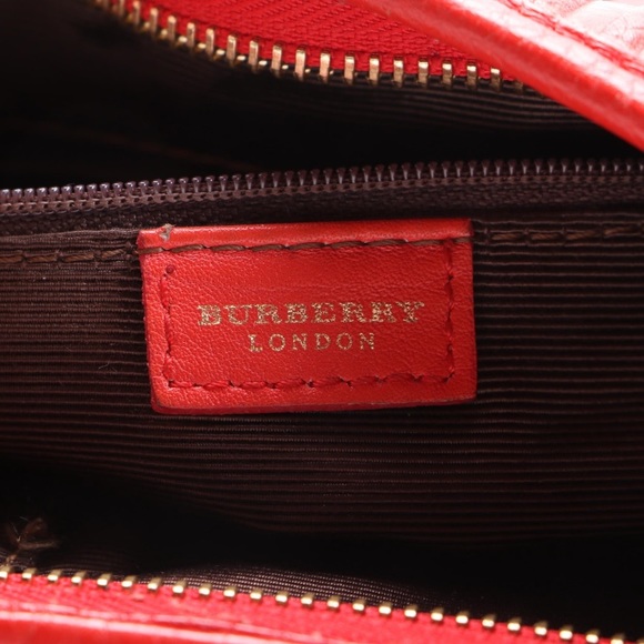 Burberry Red Embossed Hobo With Chain Strap - Picture 9 of 13
